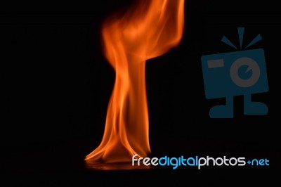 Beautiful Fire Flames On Black Background Stock Photo