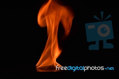 Beautiful Fire Flames On Black Background Stock Photo