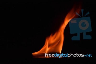 Beautiful Fire Flames On Black Background Stock Photo