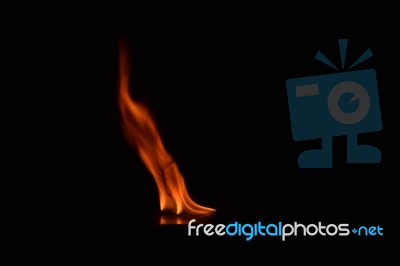 Beautiful Fire Flames On Black Background Stock Photo