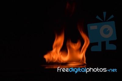 Beautiful Fire Flames On Black Background Stock Photo