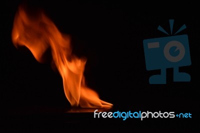 Beautiful Fire Flames On Black Background Stock Photo