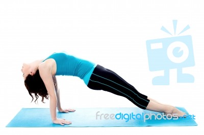 Beautiful Fitness Woman Doing Exercise Stock Photo