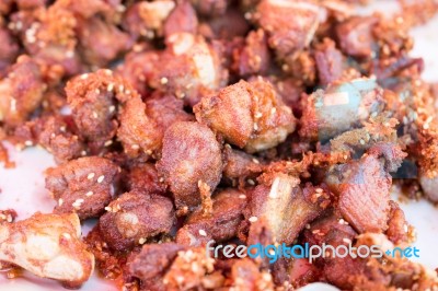 Beautiful Fresh Hot Fried Pig Watering Aroma. Food Morning A Sid… Stock Photo