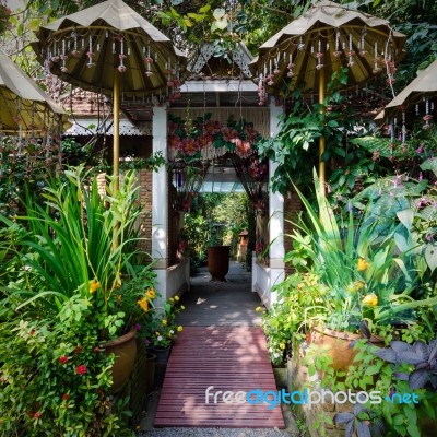 Beautiful Garden Entrance Stock Photo