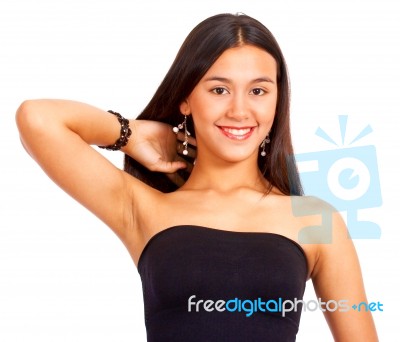 Beautiful Girl In Tube Top Stock Photo