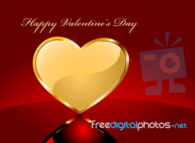 Beautiful Golden Heart Stock Image