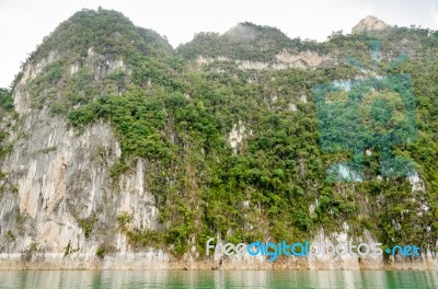 Beautiful High Mountains And River Stock Photo