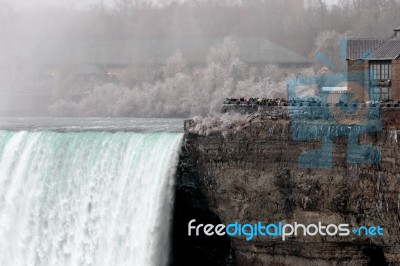 Beautiful Icy Niagara Falls Stock Photo