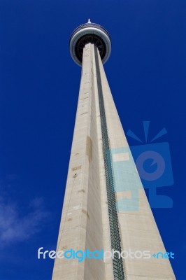 Beautiful Image Of Cn Tower And Blue Sky Stock Photo