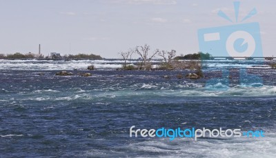 Beautiful Image With The River Right Before The Amazing Niagara Falls Stock Photo