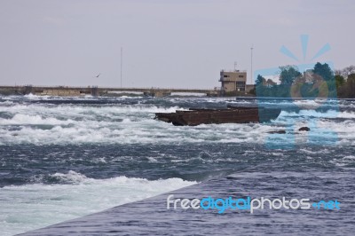 Beautiful Image With The River Right Before The Amazing Niagara Falls Stock Photo