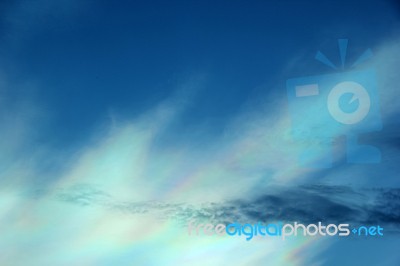 Beautiful Iridescent Colorful Cloud Stock Photo