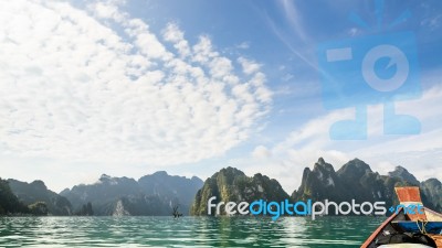 Beautiful Island And Green Lake ( Guilin Of Thailand ) Stock Photo