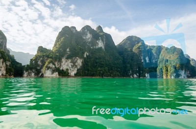 Beautiful Island And Green Lake ( Guilin Of Thailand ) Stock Photo