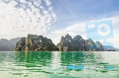 Beautiful Island And Green Lake ( Guilin Of Thailand ) Stock Photo