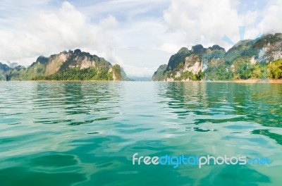 Beautiful Island And Green Lake ( Guilin Of Thailand ) Stock Photo