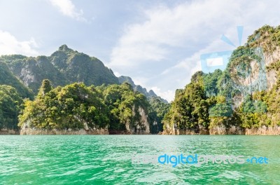 Beautiful Island And Green Lake ( Guilin Of Thailand ) Stock Photo