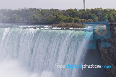 Beautiful Isolated Image With The Amazing Niagara Falls At Canadian Side Stock Photo