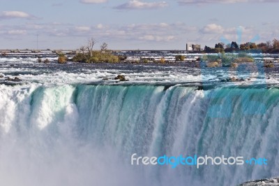 Beautiful Isolated Photo Of Amazing Powerful Niagara Waterfall Stock Photo