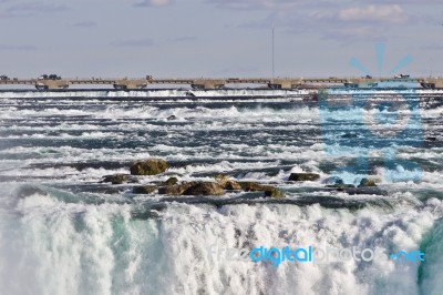 Beautiful Isolated Photo Of Amazing Powerful Niagara Waterfall Stock Photo