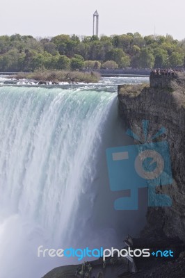 Beautiful Isolated Photo Of The Amazing Niagara Falls From Canadian Side Stock Photo