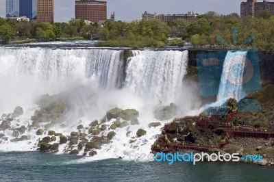 Beautiful Isolated Photo Of The Amazing Niagara Waterfall Us Side Stock Photo