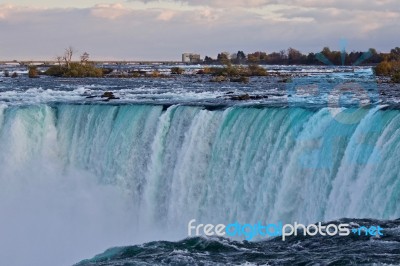 Beautiful Isolated Picture Of Amazing Powerful Niagara Waterfall… Stock Photo