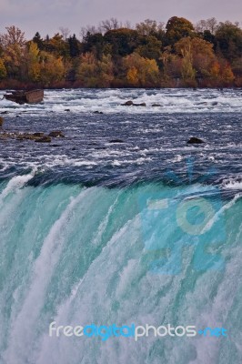 Beautiful Isolated Picture Of Amazing Powerful Niagara Waterfall… Stock Photo