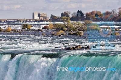 Beautiful Isolated Picture Of Amazing Powerful Niagara Waterfall… Stock Photo