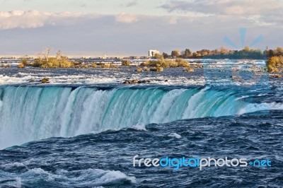 Beautiful Isolated Picture Of Amazing Powerful Niagara Waterfall… Stock Photo