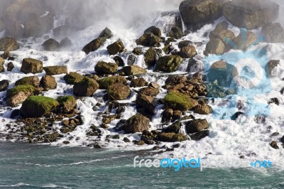 Beautiful Isolated Picture With Amazing Niagara Waterfall Us Side Stock Photo