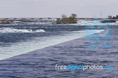 Beautiful Isolated Picture With The River Right Before The Amazing Niagara Falls Stock Photo