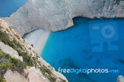 Beautiful Lagoon On The Island Of Zakynthos In Greece Stock Photo