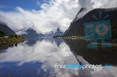 Beautiful Landscape Of Milfordsound Fiordland National Park South Island New Zealand Traveling,destination Stock Photo