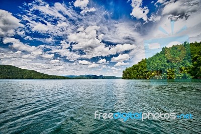 Beautiful Landscape Scenes At Lake Jocassee South Carolina Stock Photo