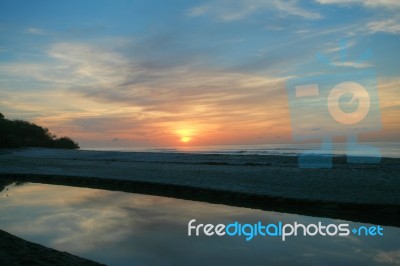 Beautiful Landscape With A Sunrise Stock Photo