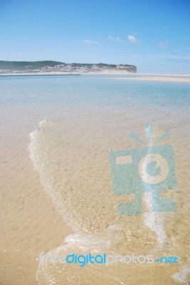 Beautiful Obidos Lagoon In Foz Do Arelho, Portugal Stock Photo