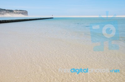 Beautiful Obidos Lagoon In Foz Do Arelho, Portugal Stock Photo