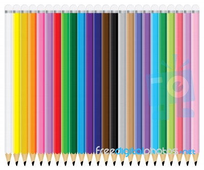 Beautiful Pencil Isolated On White Background. There Are Many Beautiful Pastel Colors On A White Background Stock Image