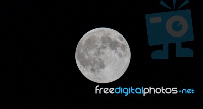 Beautiful Photo Of A Full Moon Shining Brightly Stock Photo