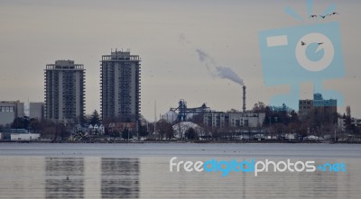 Beautiful Photo Of A View On The Harbor In Winter Stock Photo