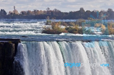 Beautiful Photo With Amazing Powerful Niagara Waterfall Stock Photo