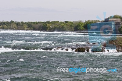 Beautiful Picture Of The River Right Before The Amazing Niagara Falls Stock Photo