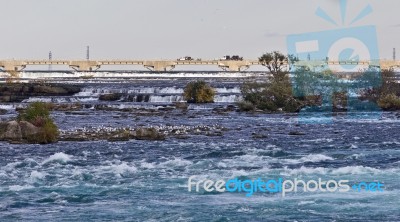 Beautiful Picture With Amazing Powerful Niagara River Stock Photo