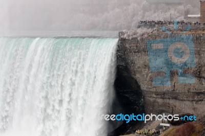 Beautiful Picture With The Niagara Falls In Winter Stock Photo