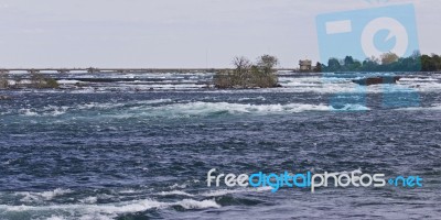 Beautiful Picture With The River Right Before The Amazing Niagara Falls Stock Photo