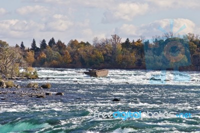 Beautiful Postcard Of Amazing Powerful Niagara Waterfall Stock Photo