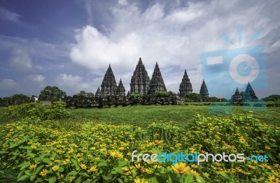 Beautiful Prambanan Temple Stock Photo