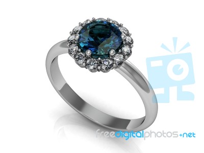 Beautiful Ring On The White Background Stock Image